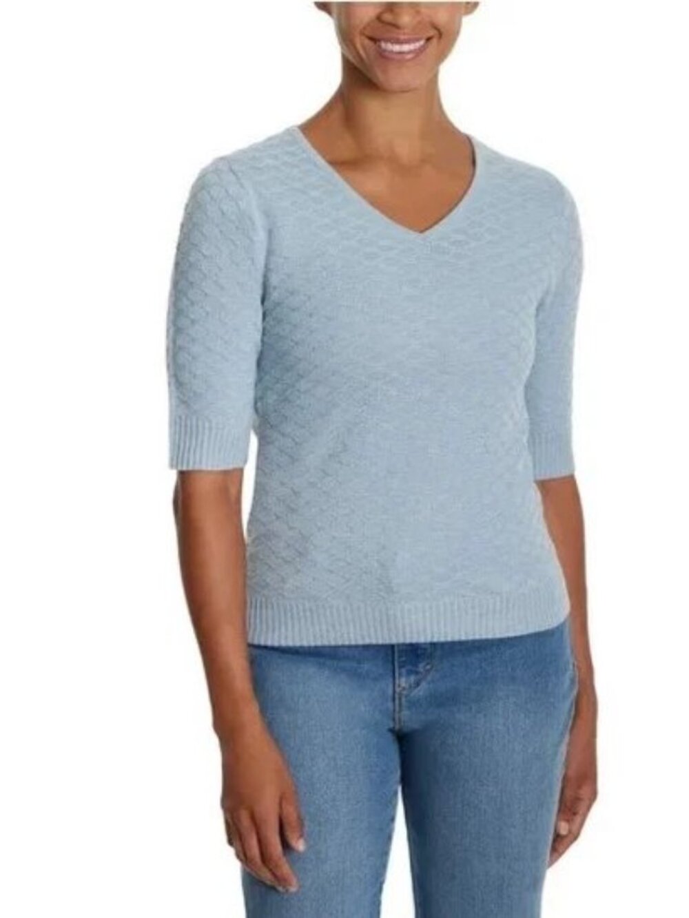 Ella Moss Elbow Sleeve Lightweight Sweater Womens Large